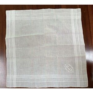 3 White Cotton Handkerchiefs from Burano Italy - Monogrammed ‘G’